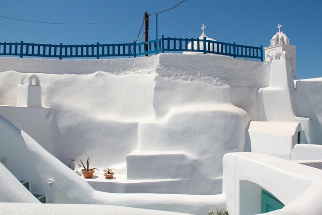 Cycladic sanctuary where white stone and blue distance do everything